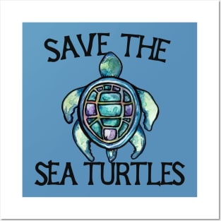 Save the sea turtles Posters and Art